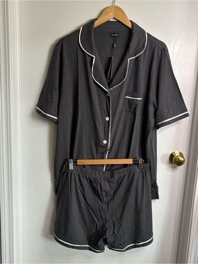 NWT Cosabella Knit Pima Cotton Modal Pajama Set Button-Up Plus 1X Soft Classic